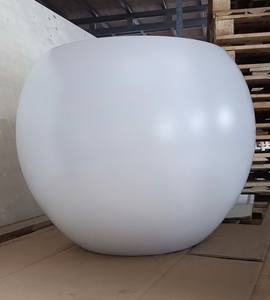 [Jason] Juego de 3 Macetas Redondas de Hormigón Blanco con Diseño Acanalado Moderno, Macetas de Cemento para Jardín y Paisajismo - Product Image 2