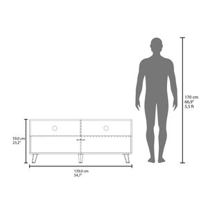 Mobile TV Moderno Patrick con 2 Ante e Ripiani Aperti, Colore Nero - Product Image 6