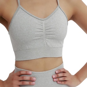wholesale super quality oem fashion sports <b>gym</b> yoga work out vest sexy crop women's girls plain tank top breathable - Product Image 4