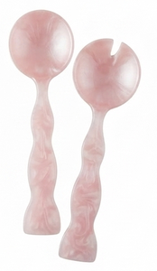 Ensemble de service à salade moderne en métal A.B Handicraftly AB-8447, cuillère et fourchette, finition mate, poignées en plastique, réutilisable, pour la cuisine - Product Image 4