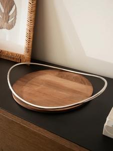 Plateau de service en bois de luxe, fabriqué en bois massif de qualité supérieure, conçu pour un service quotidien, décoration de la maison, style table basse - Product Image 3