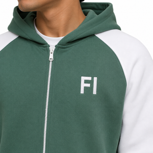 Sudadera Unisex con Capucha y Manga Raglán, Cierre de Cremallera, Corte Regular, Estilo Casual Urbano, con Bolsillo Frontal con Logotipo, Diseño de Chándal, ODM OEM - Product Image 5
