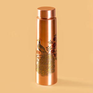 Bouteille en cuivre, cadeau durable, bouteille en cuivre réutilisable, vaisselle en cuivre, bouteille en cuivre artisanale de qualité supérieure, bouteille en cuivre de luxe - Product Image 2