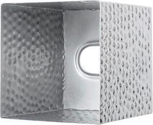 Modern Hammered Brass Tone Metal <b>Cube</b> Facial Tissue Box Cover with Open Bottom, Decorative Pebbled Texture Square - Product Image 5