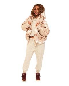 Sudadera con Capucha de Sherpa para Mujer con Logotipo Bordado Personalizado, Sudadera de Sherpa Marrón con Forro Polar, Sudaderas con Capucha al por Mayor - Product Image 2