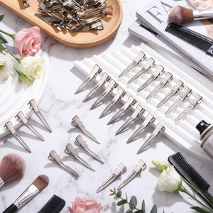 Pinces à cheveux métalliques à une seule griffe pour extensions capillaires, outils de coiffure professionnels pour salon - Product Image 6
