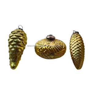 Premium Art Deco Hand-Painted Christmas Glass Hanging <b>Ball</b> Luxurious Decorative Accent for Magical Holiday Reasonable Rates - Product Image 1