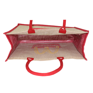 Sacs promotionnels personnalisés en jute laminé PP avec poignée en corde rembourrée, idéaux pour les cadeaux et les promotions, avec impression de logo OEM - Product Image 4