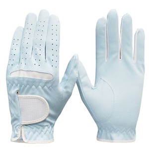 <b>Light</b> Blue Microfiber Golf Gloves Breathable Full Finger <b>Pull</b>-On Unisex Sports Glove - Product Image 6