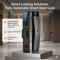 Serrure de porte intelligente à reconnaissance faciale 3D avec écran IPS de 5 pouces 140 °   Interphone visuel grand angle, serrure à empreintes digitales entièrement automatique pour la maison