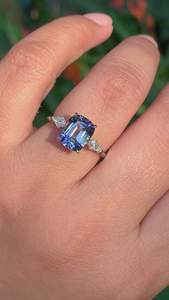 Cushion Cut Sapphire Ring Prong Setting Women's Engagement Classic Gemstone Ring IGI Certified - Product Image 3