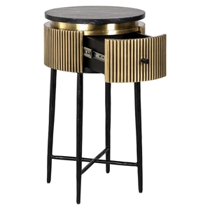 Cómoda Moderna de Madera Maciza Ecológica con Acabado Antiguo, Gran Capacidad, 2 Cajones, Mueble de Almacenamiento para Sala de Estar - Product Image 3