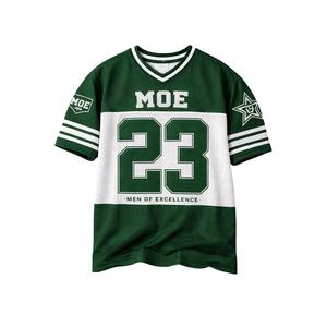 Uniforme de Equipo de Malla Verde y Blanca con Números Sublimados, Mangas Rayadas, Jersey de Fútbol Americano Personalizado, Venta al Por Mayor OEM - Product Image 4