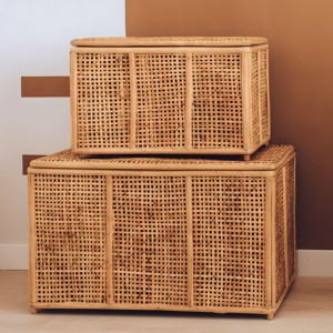 Custom Sizes Woven Rattan Trunk Luggage Storage Chest Drawer for Kids Room Decor Best Selling - Product Image 1