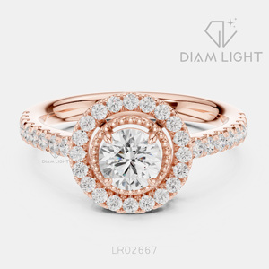 Bague de fiançailles et d'anniversaire en or blanc 14 carats avec diamant de laboratoire rond de 0,526 carats, bijoux fins, certifiée IGI, bague de mariage - Product Image 3