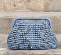 Pochette en raphia avec embellissements de perles, style bohème, sac à main d'été, fermeture éclair, mode féminine pour usage quotidien