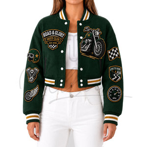 TELLUS APPAREL Dernière Mode Vente Chaude Blouson Teddy Court Personnalisé pour Femme Hiver Respirant Laine Broderie 3D Service OEM - Product Image 1