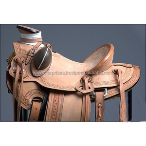 Sillín de cuero genuino Y & Z Western Wade-Sillín de caballo ecuestre duradero con herrajes de acero inoxidable - Product Image 3