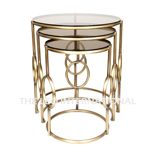 <b>Coffee</b> <b>Table</b> Aluminum Clear Glass Material Best New Nesting Solid Smart Top <b>Rustic</b> Living Room <b>Coffee</b> <b>Table</b> - Product Image 5