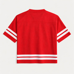 Camiseta Deportiva Unisex de Malla Roja para Fútbol Americano, Transpirable, de Poliéster, Estilo Urbano, Cuello en V, Uniforme de Equipo, Fabricante Personalizado - Product Image 4