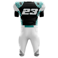 Maillot de football américain personnalisé avec pantalon, impression par sublimation, polyester respirant, pour homme adulte, nom de l'équipe 23