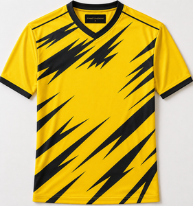 เสื้อยืดฟิตเนสระบายอากาศแห้งเร็วสำหรับเล่นฟุตบอล คอวี แขนสั้น ซับเหงื่อ แห้งไว พิมพ์ลายด้วยเทคนิคฮีททรานเฟอร์ - Product Image 1
