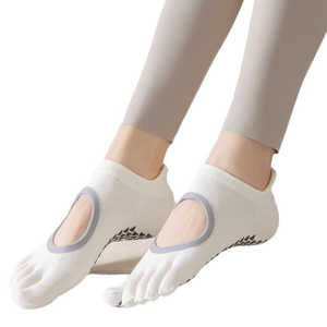 Fashion Sports Fitness Floor Socks Yoga Pilates Short Breathable Non <b>Slip</b> Toe Socks Summer Backless Socks - Product Image 5