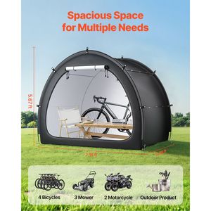 Carpa Espaciosa para Almacenamiento de Bicicletas al Aire Libre con Ventana Ventilada y Forma de Abanico Impermeable para Guardar de 4 a 5 Bicicletas - Product Image 2