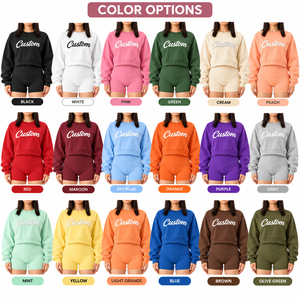 Sweat-shirt court personnalisé pour femme, col rond, manches régulières, en molleton, 100 % coton respirant, collection automne – Vente chaude - Product Image 6
