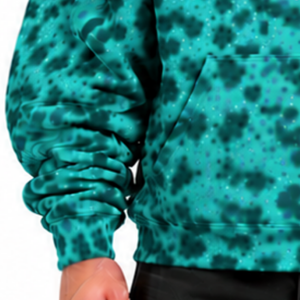 Teal <b>Leopard</b> <b>Print</b> Hoodie Oversized Pullover Streetwear <b>Sweatshirt</b> Heavyweight Fleece Kangaroo Pocket Casual Fashion Top - Product Image 6