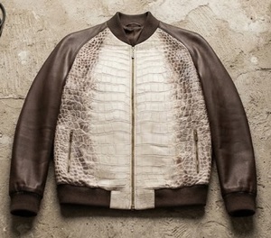 Veste bomber pour homme de luxe sur mesure en gros, veste décontractée de style streetwear en cuir véritable et daim, fermeture éclair intégrale - Product Image 3