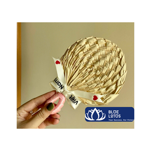 Mini Palm Fan Keychain Natural Handmade Wedding Gift Eco Friendly Souvenir Bulk OEM Vietnam Supplier Charm Bag - Product Image 5
