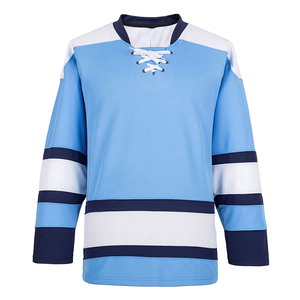 Wholesale Custom Sublimated Crew Neck Laces Ice Hockey Jerseys Professional Tackle Twill Ice Hockey Game Jersey - Product Image 6