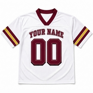 Custom <b>Mesh</b> 100% Polyester Unisex Football Jersey V Neck Moisture-Wicking Sports Shirt <b>Short</b> Sleeve Front Printed Team Name - Product Image 5