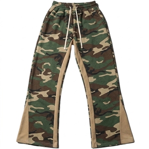 Pantalon large pour homme, imprimé camouflage, taille élastique avec cordon de serrage, décontracté, léger, en polyester, pantalon d'été avec bande latérale - Product Image 2