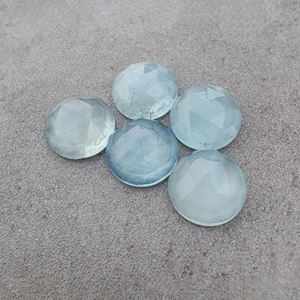Piedra Preciosa Redonda Calibrada con Corte Checker, Color Aqua Natural, para Joyería, Venta al por Mayor en Todos los Tamaños - Product Image 6