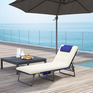 Lettino Pieghevole Moderno in Metallo per Piscina/Bordo Piscina/Villa, Arredo Esterno per Spiaggia e Campeggio - Product Image 5