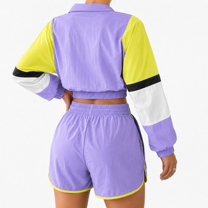 Premium <b>Women</b> Nylon Sports Tracksuit Breathable OEM Workout <b>Jacket</b> and Pants Factory Wholesale Custom Nylon Tracksuit for <b>Women</b> - Product Image 2