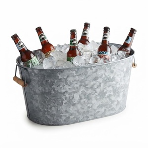 Creative Galvanized Metal Party Tub Attractive Tin Drink Bucket Champagne Chiller and <b>Beer</b> <b>Cooler</b> for Hotel Restaurant Supply - Product Image 4
