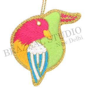 บรีซีล สตูดิโอ งานฝีมือทำมือ ของตกแต่งต้นคริสต์มาสแบบกำหนดเอง ผ้ากำมะหยี่ ผ้าซาติน ประดับลูกปัด ปักลายด้วยด้ายสีทอง ผลิตจากโรงงาน - Product Image 2