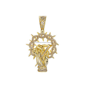 Custom Religious Pendant <b>Necklace</b> With VVS Lab Grown Diamond and Gold Finish - Product Image 1