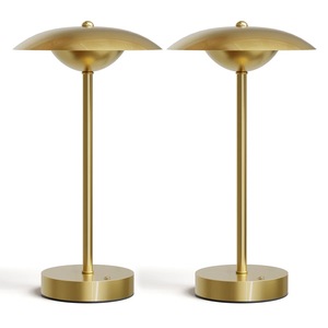 Lámpara de Mesa Minimalista de Latón con Acabado Dorado Mate, Iluminación de Mesa Contemporánea - Product Image 4