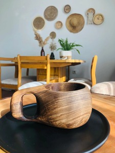 HASAN CRAFT Handcrafted Wooden <b>Mug</b> Luxury Design with Handle Eco-Friendly <b>Reusable</b> for Home & Outdoor Use - Product Image 2