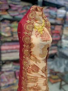 ผ้าคลุมไหล่หรูหราปักลายใบไม้สีทอง รุ่นโซมาลี ฟรานซาวี ดีรัก สีชมพูพีชสุดฮิต เหมาะสำหรับงานแต่งงานและงานปาร์ตี้ - Product Image 2