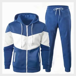 Men's Autumn Hooded Lightweight Plus Size Solid Pattern Acid Wash 100% Cotton Tracksuit Casual <b>Leisurewear</b> - Product Image 3