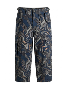 New Arrival Vintage Yarn Dyed Breathable Graphic Design Canvas <b>Trousers</b> Men Streetwear Retro Printed Loose Fit Polyester/Nylon - Product Image 1