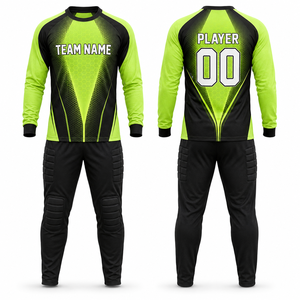 Conjunto de Uniforme de Portero de Fútbol Personalizado, Camiseta de Fútbol de Manga Larga y Pantalones Cortos Acolchados de Secado Rápido, Ropa Deportiva Sublimada para Equipos - Product Image 1
