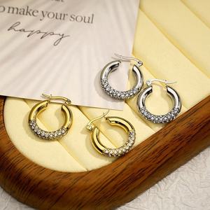 ZAWO HOUSE Luxury Style Shining High Quality <b>Silver</b> Lab Grown Diamond <b>Hoop</b> Earrings Women's 92.5% Purity Brilliant Cut Gift - Product Image 2