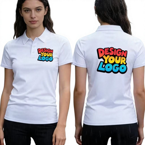 Customized Women's Anti-Wrinkle 100% Polyester Eco-Friendly Breathable Quick Dry Soft Casual <b>Shirt</b> Personalized Text Easy Short - Product Image 1