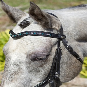 Correa de cuero para frente de caballo de equitación, superventas, con cristales redondos de marca, fabricante mayorista, tamaño personalizado - Product Image 5